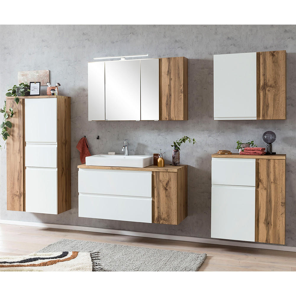 Lomado Badmöbel-Set Weiß 265x200x47 cm
