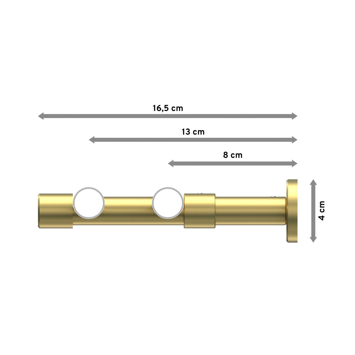 GARDINENSTANGEN-SET Prestige Elanto 240 cm (geteilt in 2 x 120 cm), 2-läufig, 20 mm Ø Messing-Optik - Messingfarben, Metall (240cm) - INTERDECO