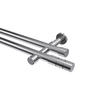 GARDINENSTANGEN-SET Prestige Elanto 420 cm (geteilt in 3 x 140 cm), 2-läufig (ohne Ringe), 20 mm Ø Chrom - Chromfarben, Metall (420cm) - INTERDECO