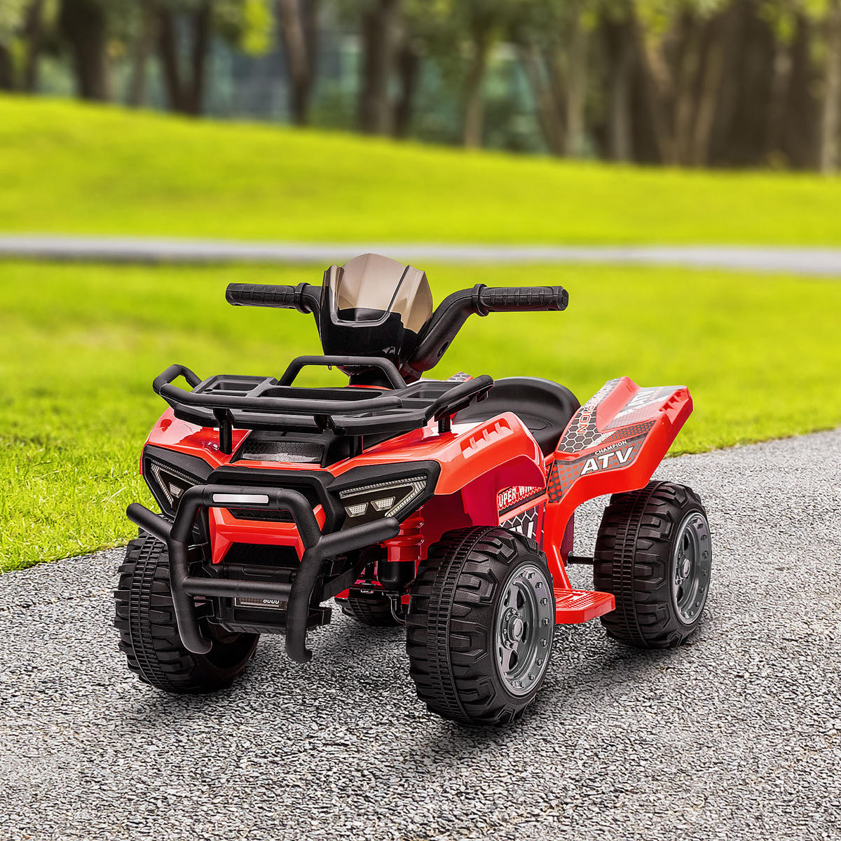MINI Elektro-Quad Kinder Elektro ATV Kinderwagen Kinderauto Rot - Rot, Metall (70/42/45cm) - HOMCOM