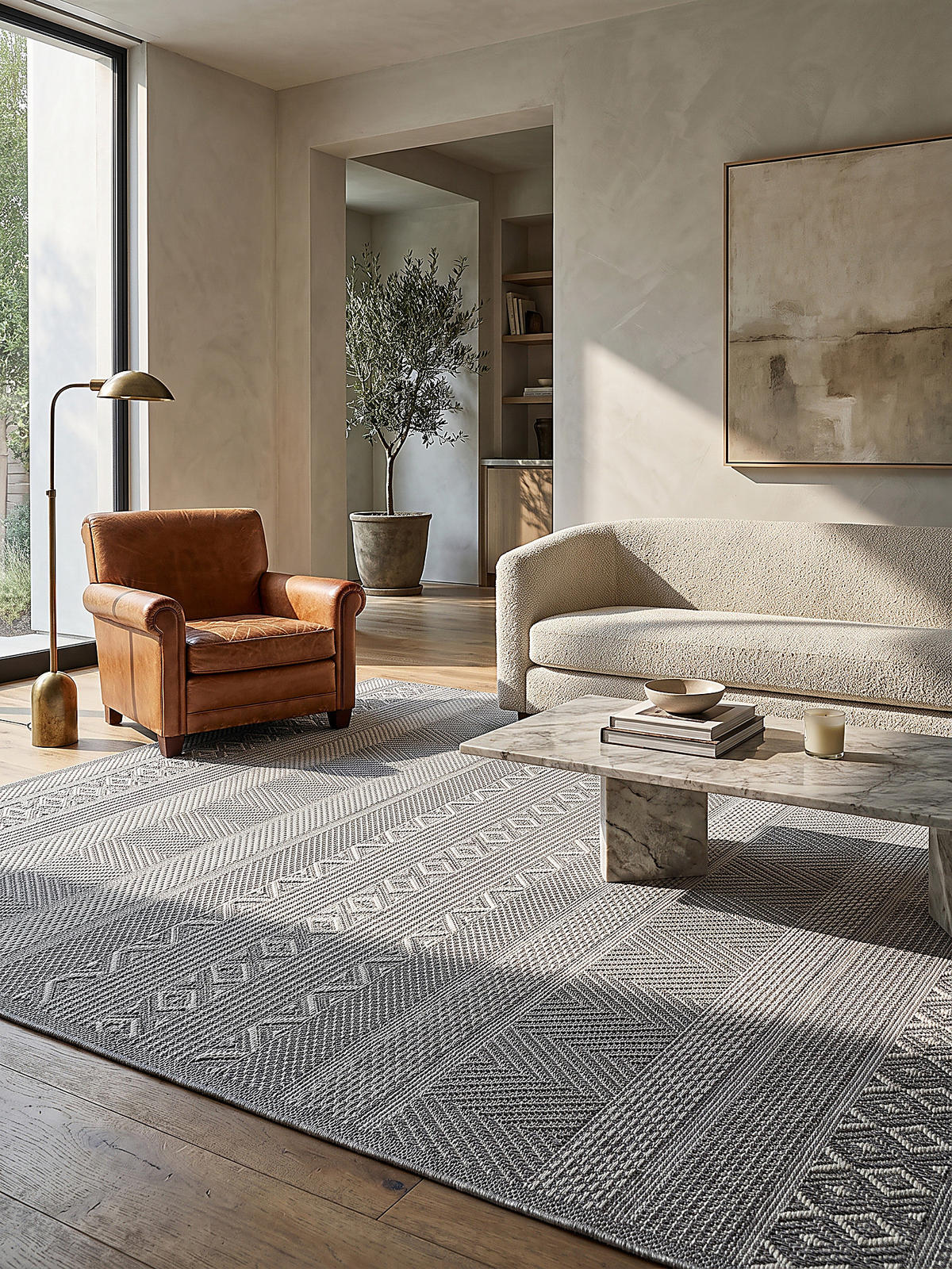 TEPPICH Flachgewebe ESERA Gestreift Polypropylen Grau 140 x 200 cm - Grau, Textil (140/200cm) - KADIMA DESIGN