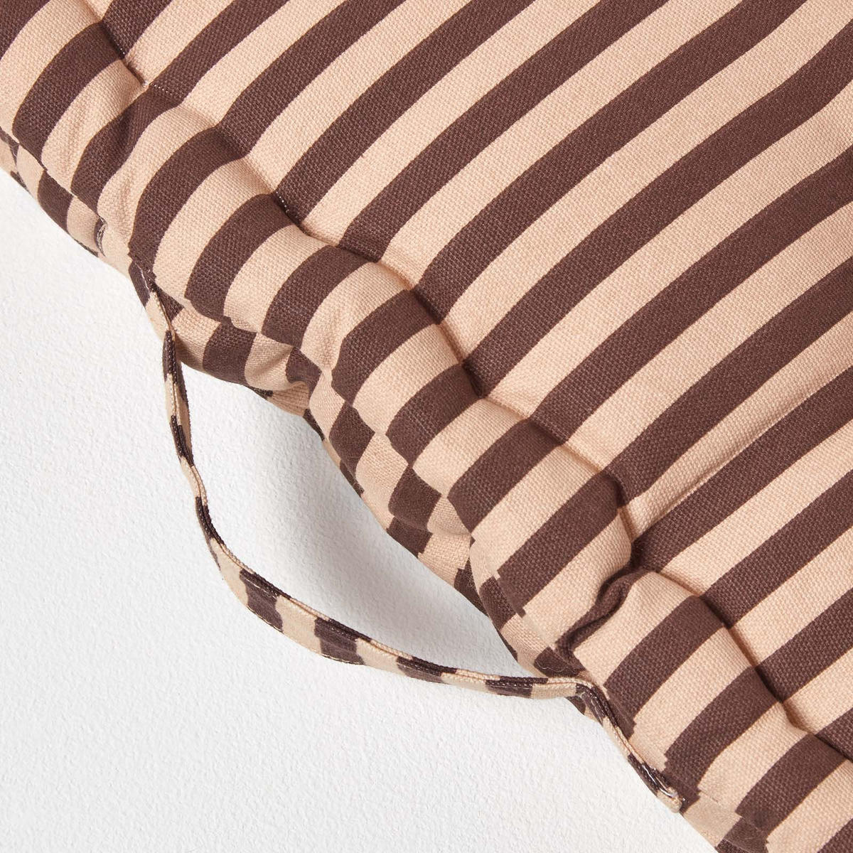 SITZKISSEN braun-beige gestreift 50/50/10 cm - Braun, Textil (50/50/10cm) - Homescapes