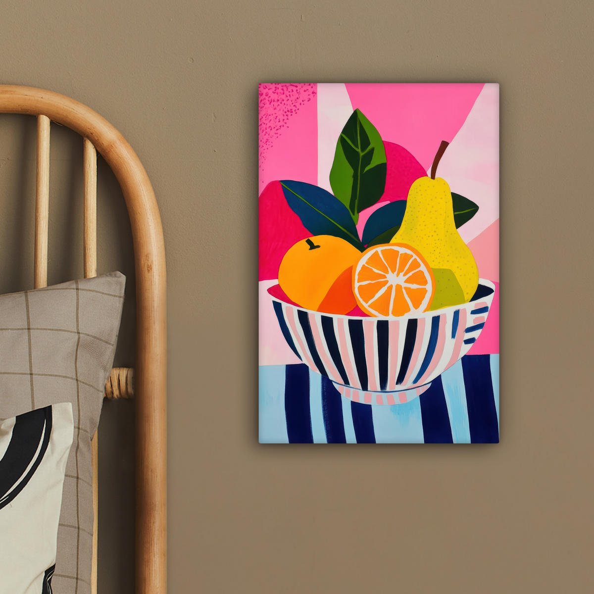 LEINWANDBILD Obst - Abstrakter Hintergrund - Rosa Deko Wohnzimmer 20x30 cm - Pink, Textil (20/30cm) - MuchoWow