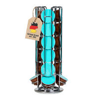 KAFFEE-KAPSELHALTER kompatibel mit Dolce Gusto Kapseln (24 Stück) - Silberfarben, Metall (13.5/33/13.5cm) - Intirilife