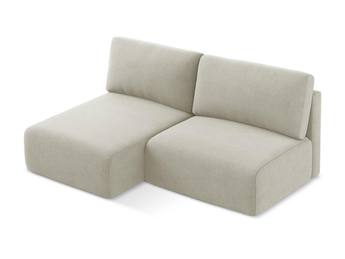 ECKSOFA mit Schlaffunktion links Strukturstoff Stoff Beige - Beige/Creme, Kunststoff/Textil (149/210cm) - Makamii