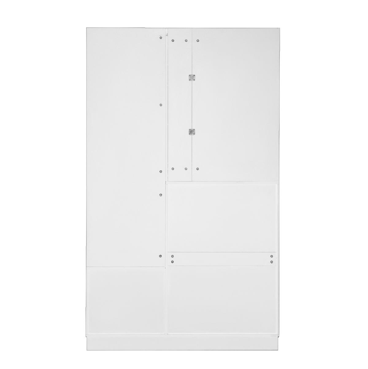 GARDEROBE 110/185,5/33 cm Weiß aus Holzwerkstoff mit Spiegel - Weiß, Holzwerkstoff (33/185.5/110cm) - OKMYHOME