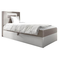 BOXBETT Gold Junior 1, Seite zum Öffnen des Bettkastens: Links - Creme/Weiß, Holz (100/200cm) - MIRJAN24