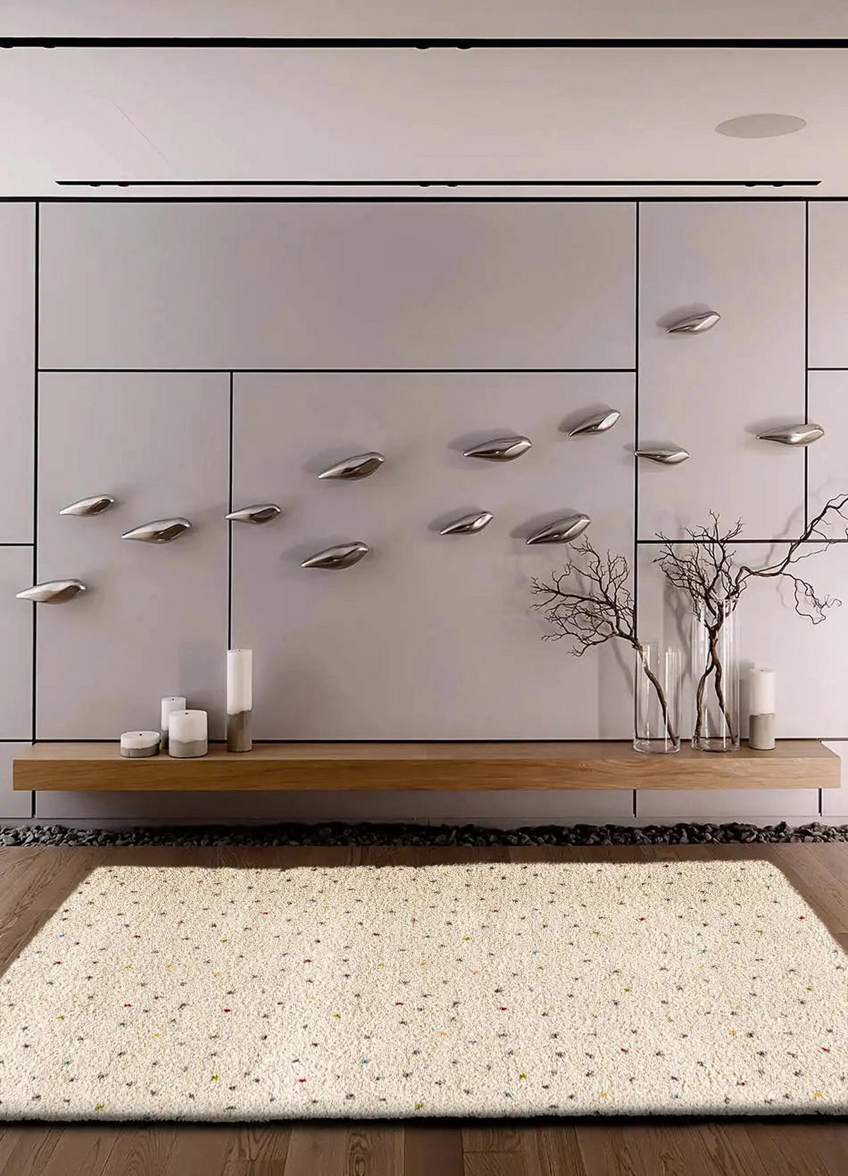 HOCHFLORTEPPICH Creme / Mehrfarbig Lush 120/180 cm - Multicolor/Creme, Naturmaterialien/Textil (120/180cm) - Atticgo