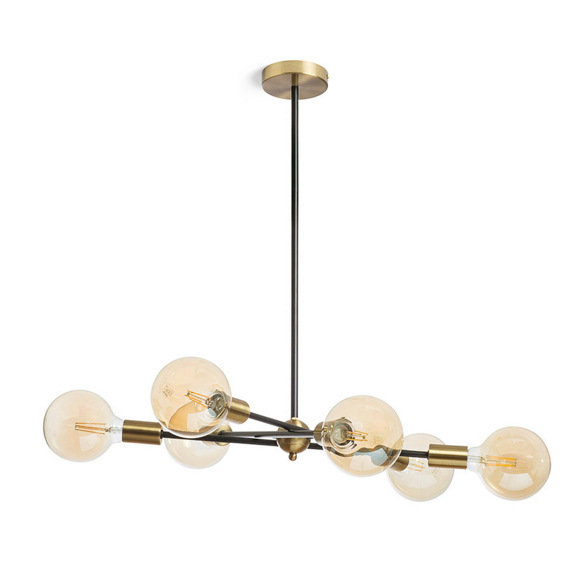 PENDELLEUCHTE ARTEMIA 6 Schwarz 90 W - Schwarz, Metall (30/30/120cm) - Rendl