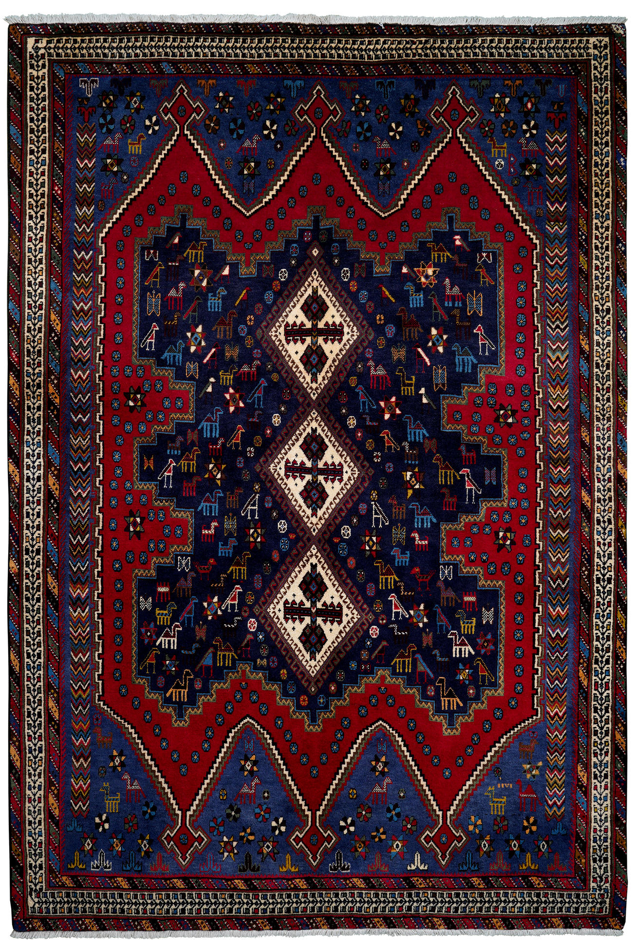 TEPPICH Afshar Mehrfarbig 245/167 cm Schurwolle - Multicolor, Textil (167/245cm) - Looma