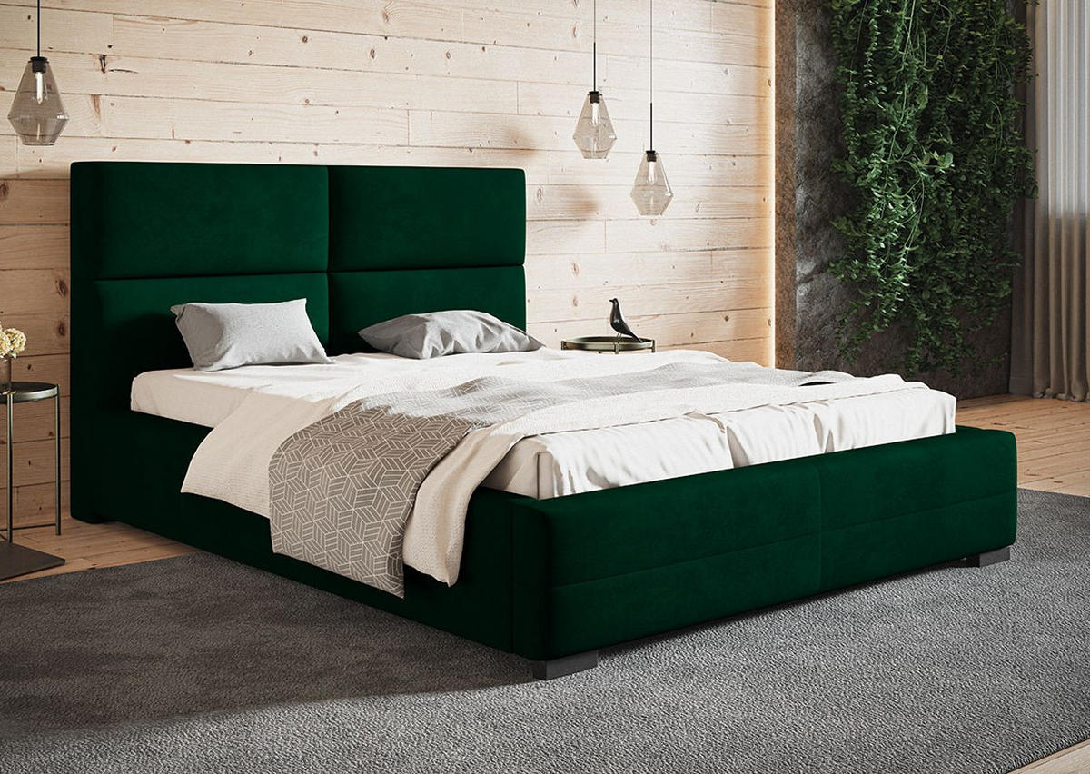 BETT Beeren Grün BEN 3 120x200 cm - Grün, Textil (120/200cm) - Sepro Meble