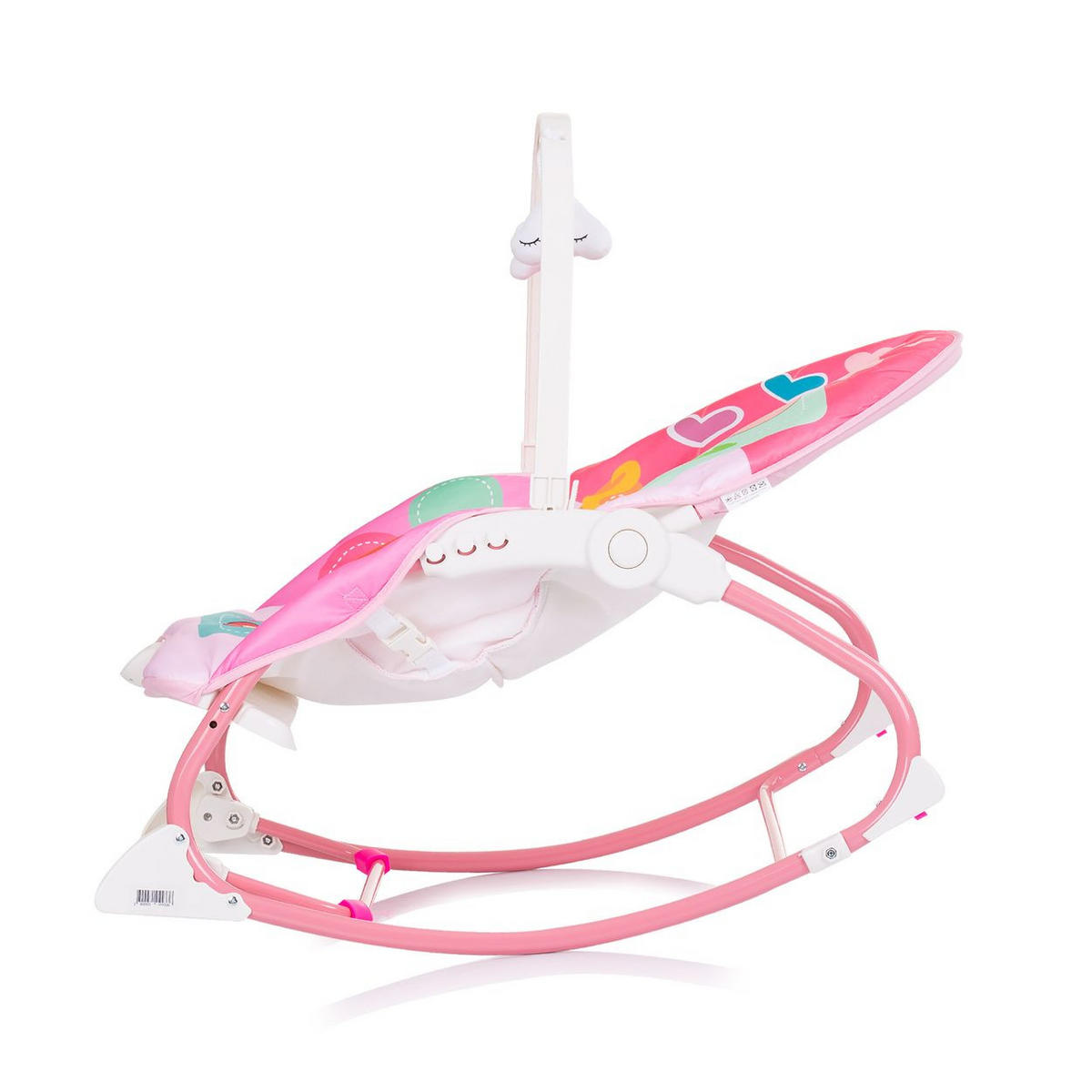 BABYWIPPE Enjoy rosa Schaukelfunktion, Musikfunktion, Vibration, 3-Punkt-Gurt, Spielbogen - Rosa, Metall - Chipolino