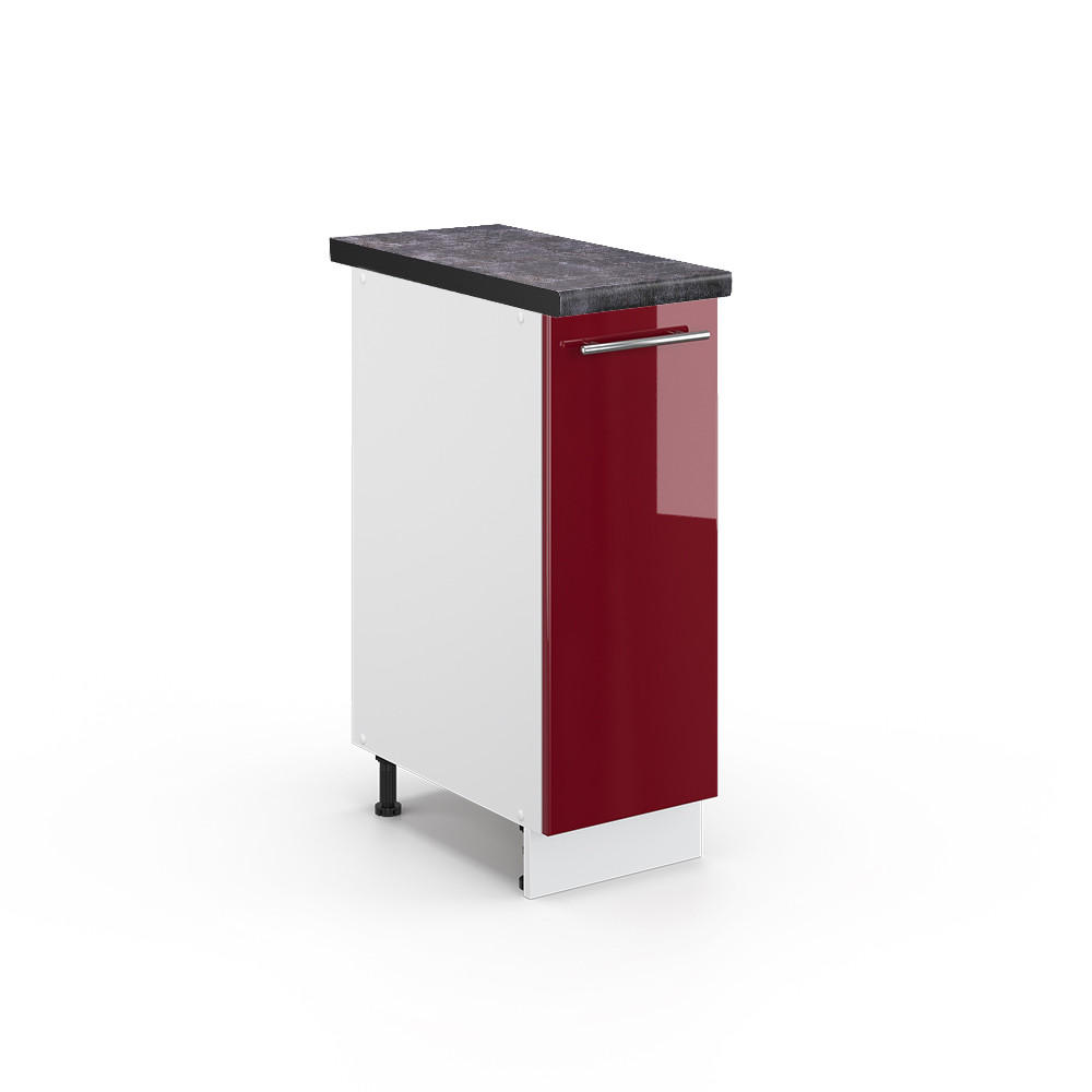 APOTHEKERUNTERSCHRANK Fame-Line Bordeaux Hochglanz 30 cm, AP Anthrazit - Bordeaux/Weiß, Holzwerkstoff (30/82/60cm) - Vicco