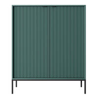 HIGHBOARD Vellore Grün mit schwarzem Gestell - Schwarz/Grün, Holzwerkstoff/Metall (104/125/39cm) - Selsey