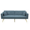 SCHLAFSOFA Lammwollstoff mit Bettfunktion und Seitentaschen Antikblau 175/64/72 cm - Blau, Textil (64/72/175cm) - Redom