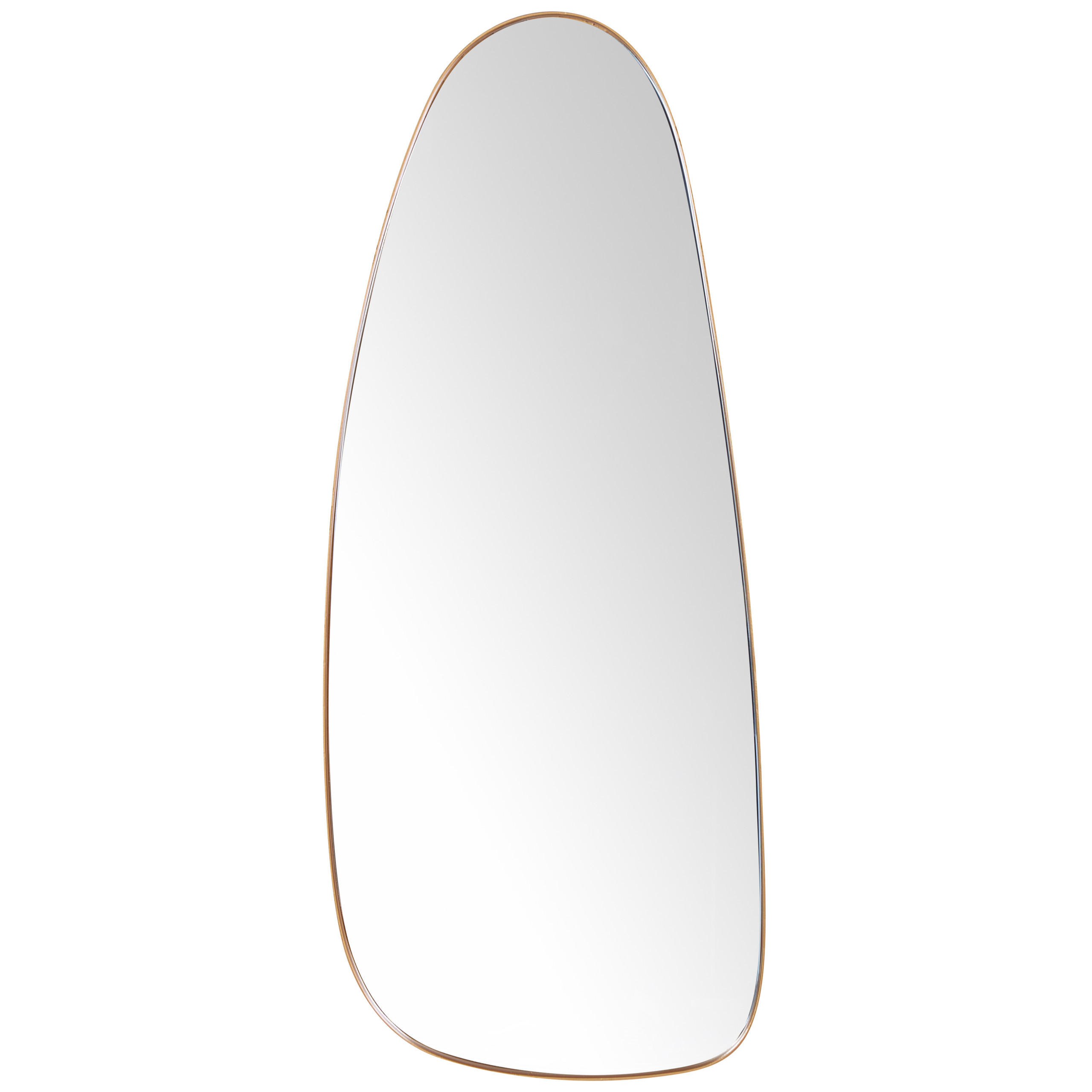 WANDSPIEGEL Metall gold oval 39/95 cm Cergy - Goldfarben, Metall (39/95/3cm) - Beliani