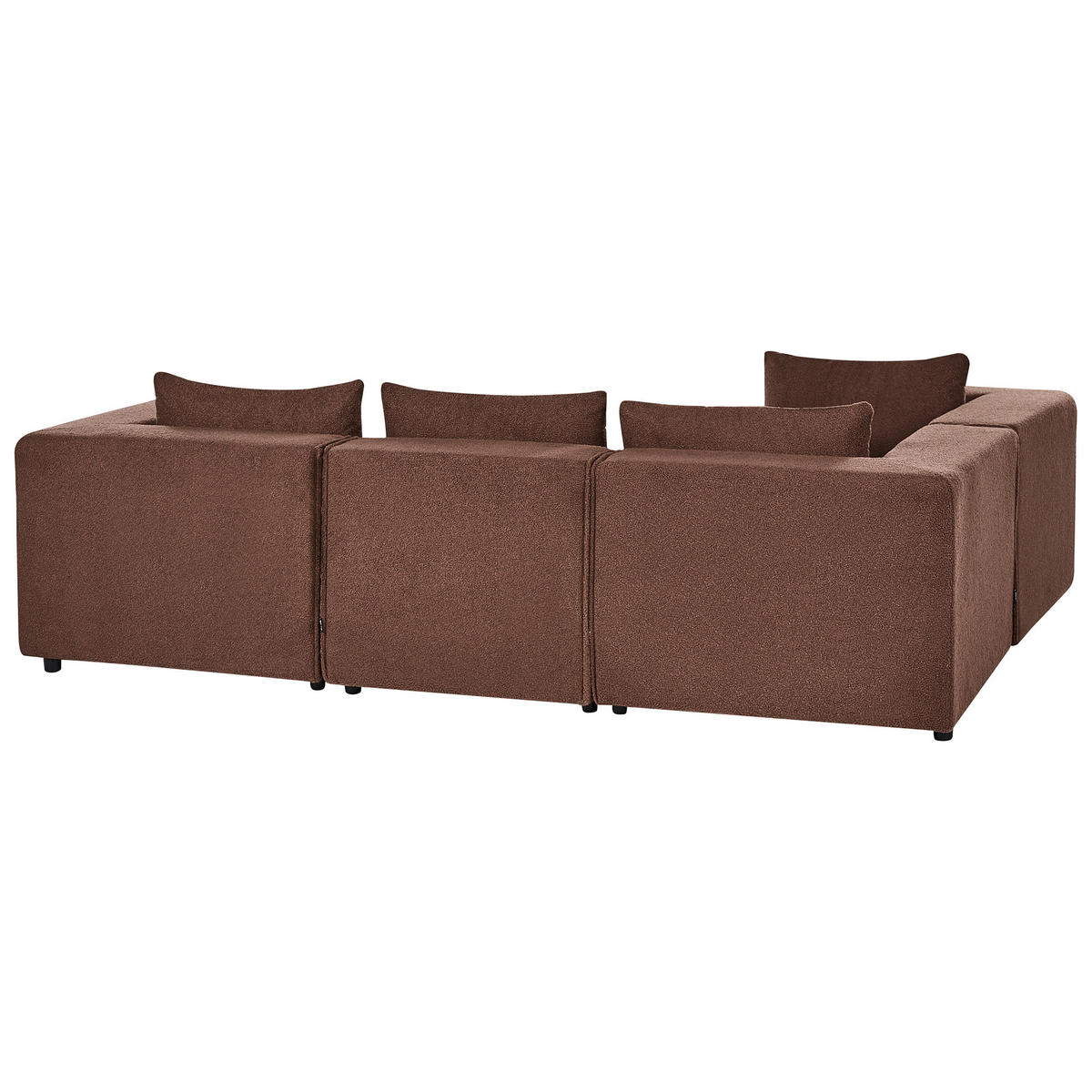 ECKSOFA Modul 4-Sitzer rechtsseitig Braun Bouclé Axebo - Braun, Textil (258/188cm) - Beliani