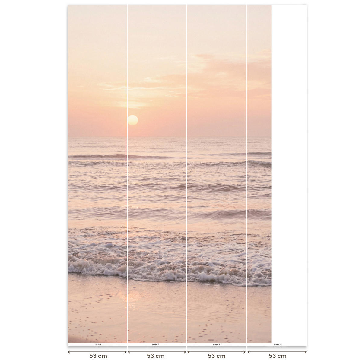 TAPETE - Sonne - Strand - Rosa - 160x280 cm - Hellrosa, Papier (160/280cm) - OnlyWow