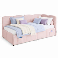 SCHLAFSOFA mit hydraulischem Stauraum 90x200 cm Samt Pink - Pink, Metall (90/200cm) - Beauniv