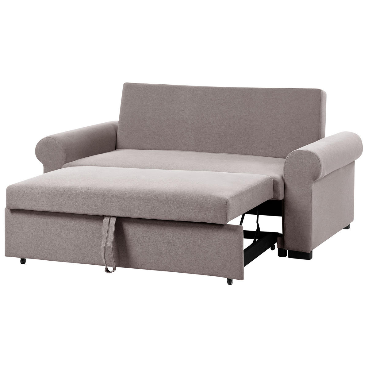 2-SITZER-SCHLAFSOFA Leinenoptikhellbraun Silda - Braun, Textil (173/92/93cm) - Beliani