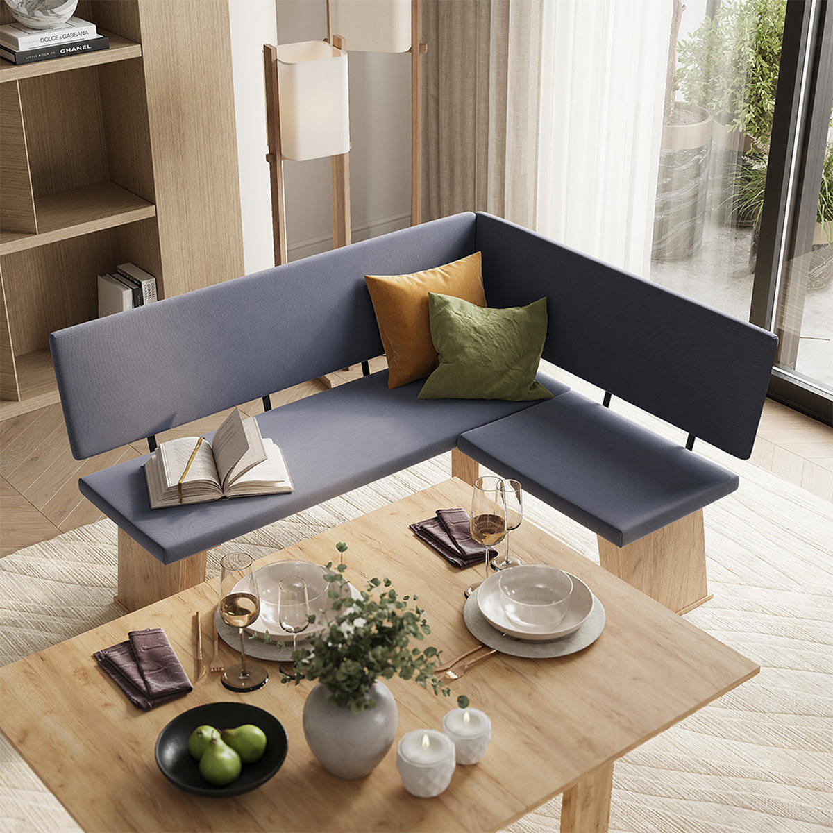 ESSZIMMER-ECKBANK Rivon, Goldkraft Eiche/Anthrazit, 150 x 120 cm Linke Ecke - Eichefarben/Anthrazit, Holzwerkstoff (150/86/120cm) - Vicco