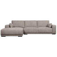 ECKSOFA Webstoff Sand - Beige/Schwarz, Holz/Textil (105/305cm) - Furnhouse