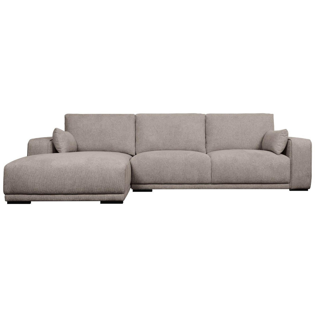 ECKSOFA Webstoff Sand - Beige/Schwarz, Holz/Textil (105/305cm) - Furnhouse