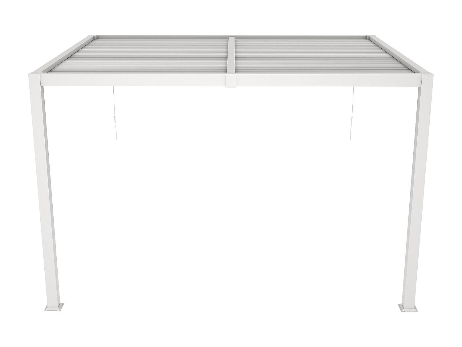 ANLEHNENDE Pergola - 400 cmcm x 300 cmcm - Metall, Metall - Weiß - SERADO - Weiß, Metall (400/250/300cm) - Vente-Unique