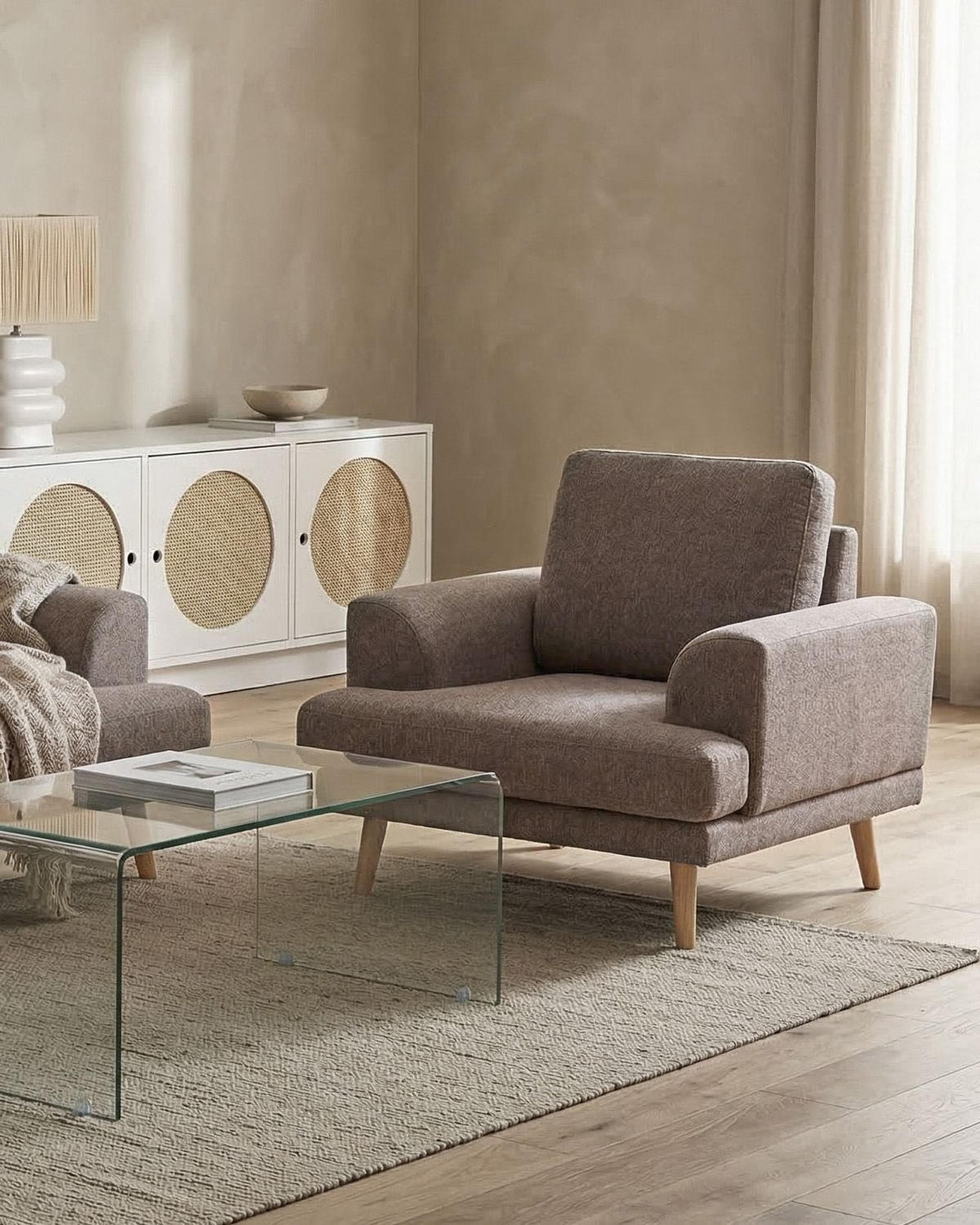 SESSEL Stoff Braun Kildal - Braun, Textil (114/90/96cm) - Beliani