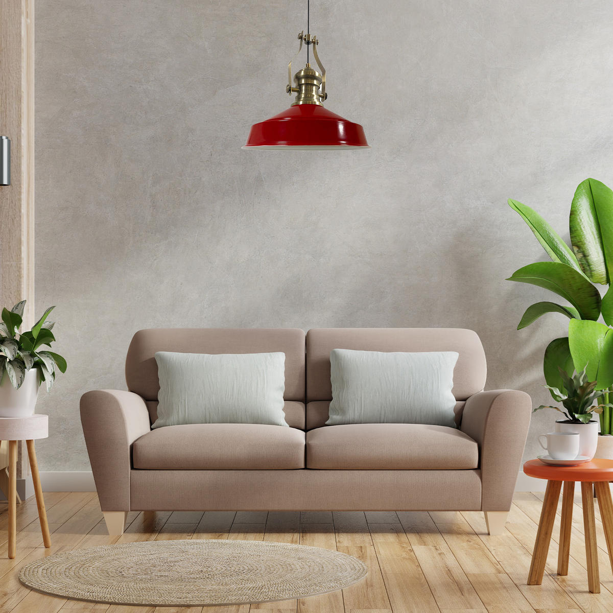 HÄNGELAMPE Neo-Asletl 40/39 cm - Rot, Metall (40/39cm) - Bamyum