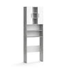 WASCHMASCHINENSCHRANK Luis Beton 64 x 190 cm - Weiß/Grau, Holzwerkstoff (64/190/25.6cm) - Vicco