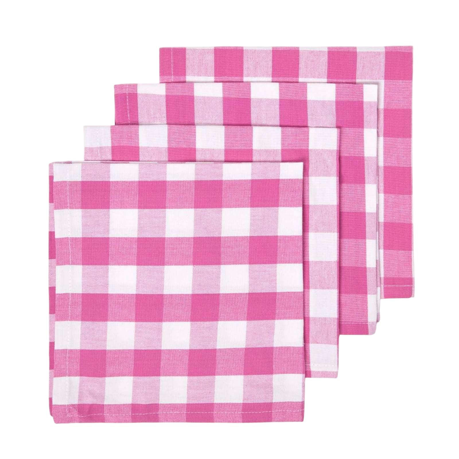 STOFFSERVIETTEN Vichy-Karo pink, 4er-Set 45/45 cm - Pink, Textil (45/45cm) - Homescapes