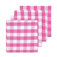STOFFSERVIETTEN Vichy-Karo pink, 4er-Set 45/45 cm - Pink, Textil (45/45cm) - Homescapes