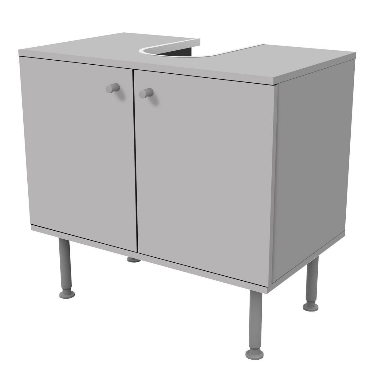 WASCHBECKENUNTERSCHRANK Achatgrau 60/55/35 cm - Grau, Holzwerkstoff (60/55/35cm) - Bilderwelten