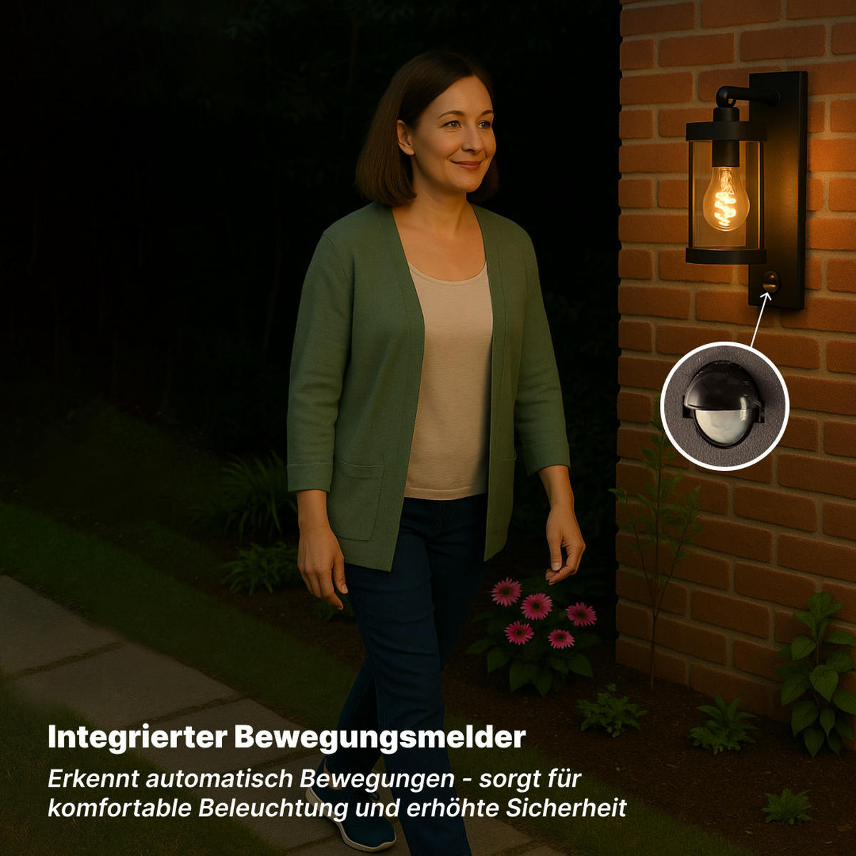 AUSSENWANDLEUCHTE Sidney 44291/06 - Schwarz, Metall (10.5/31.6/18.5cm) - Brilliant