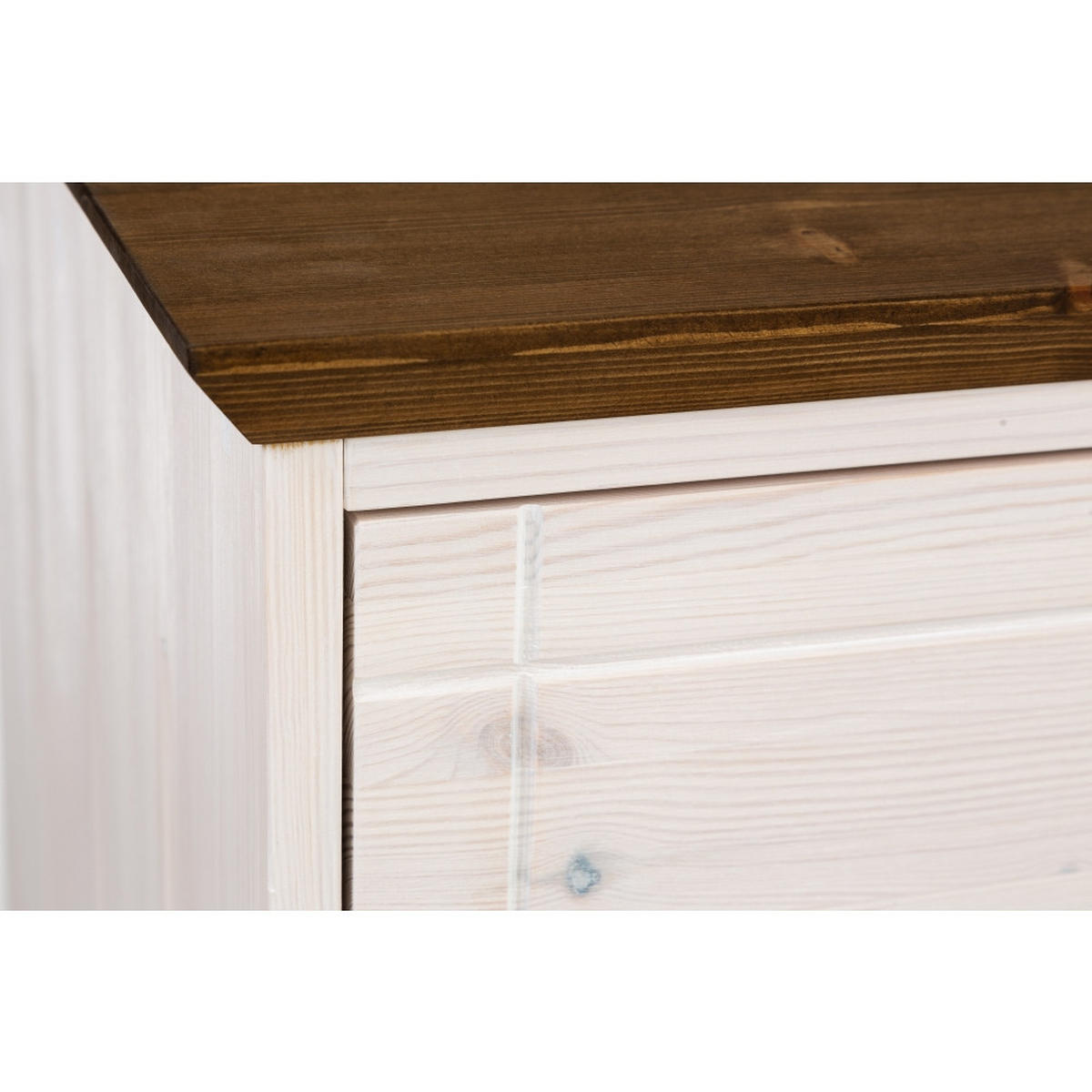 KOMMODE 74 cm - Dunkelbraun/Weiß, Holz (74/89/47cm) - MSL wooden furniture