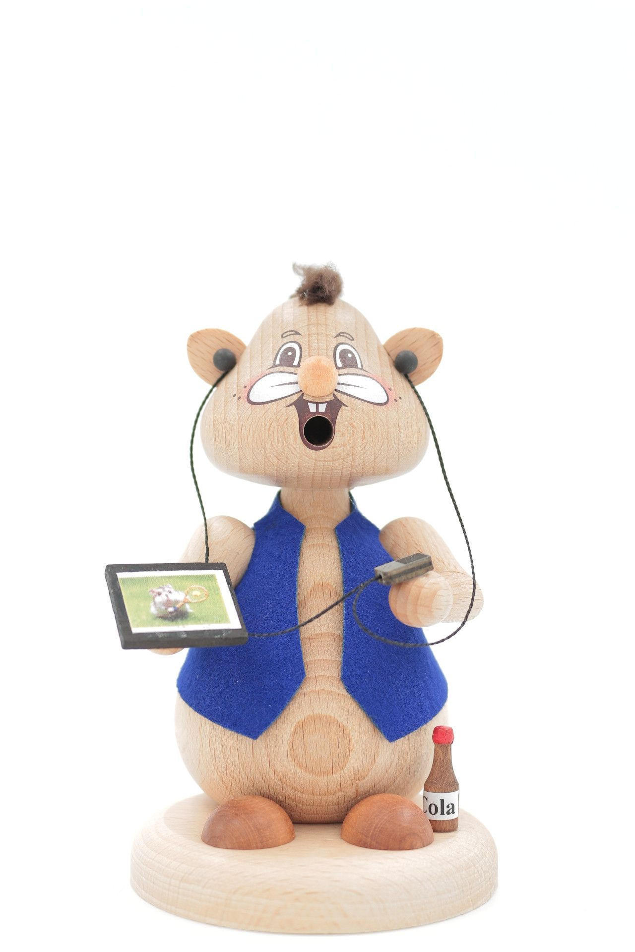 RAUCHFIGUR Hamster Computerfreak 13 cm - Multicolor, Holz (8/13/0.1cm)