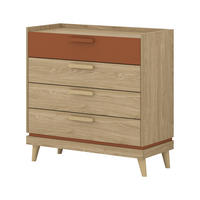 SIDEBOARD ACARA 90x40x90 cm mit 4 Schubladen Eichefarben - Braun, Holzwerkstoff (90/90/40cm) - MASSENO