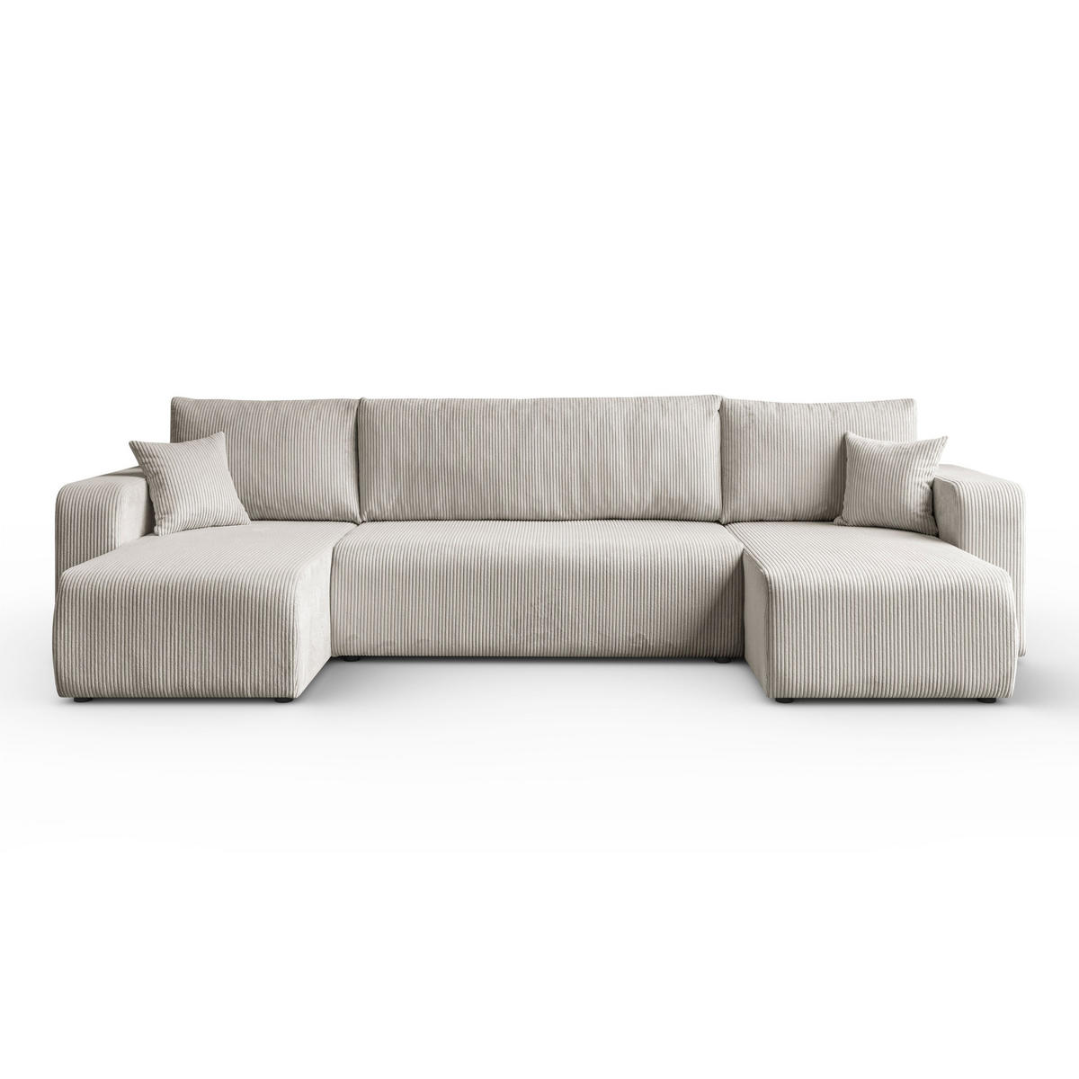 ECKSOFA PRESTIGE U mit Schlaffunktion, Poso 100 - Ecru, Textil (317/83/143cm) - Lookway