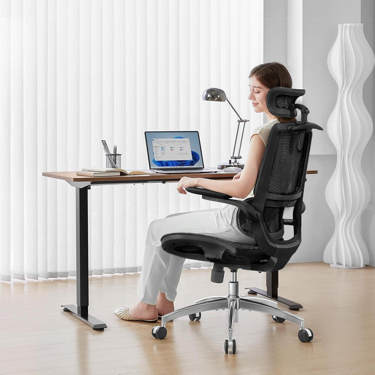 BÜROSTUHL M59AS Mesh Schwarz - Schwarz, Textil (64/113.5/70.5cm)