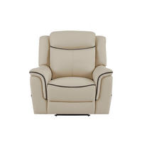 RELAXSESSEL - 1 Person - Leder - Beige - - Beige, Leder (105/102/95cm) - Vente-Unique