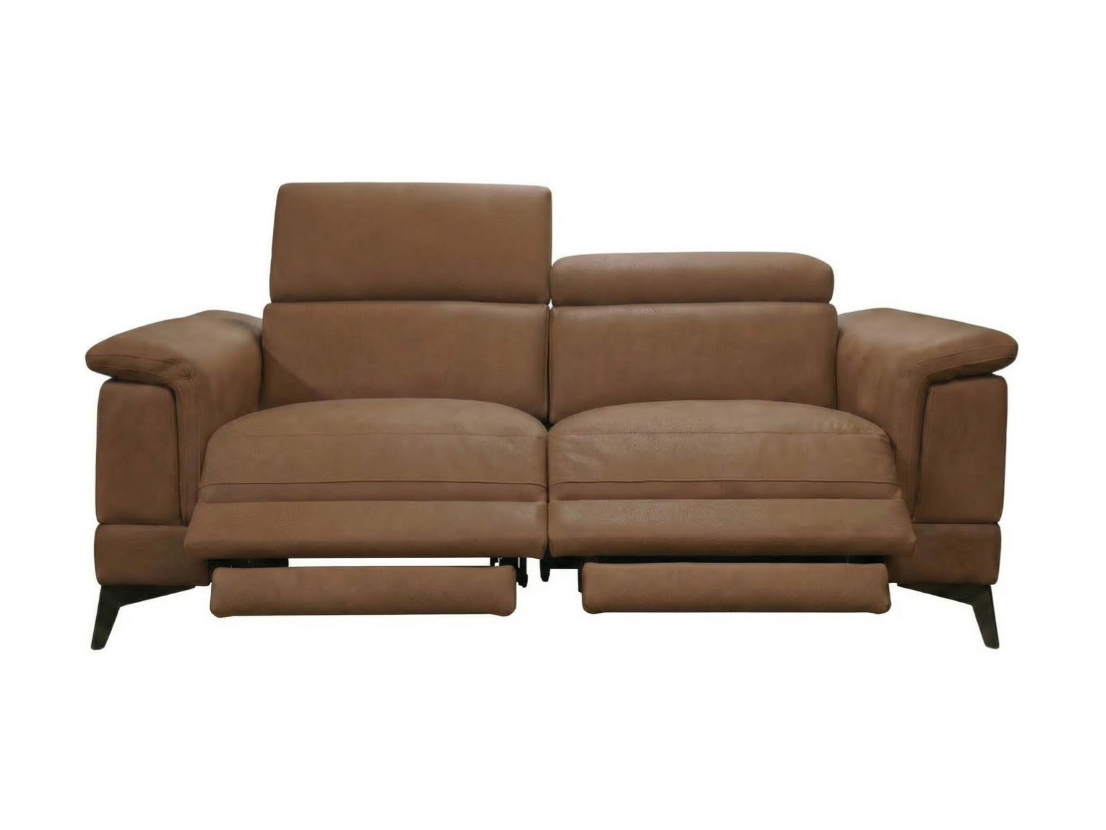 3-SITZER Sofa Planet Echtleder mit 2 x Relaxfunktion Cognacbraun - Cognac, Leder/Metall (200/80/110cm)