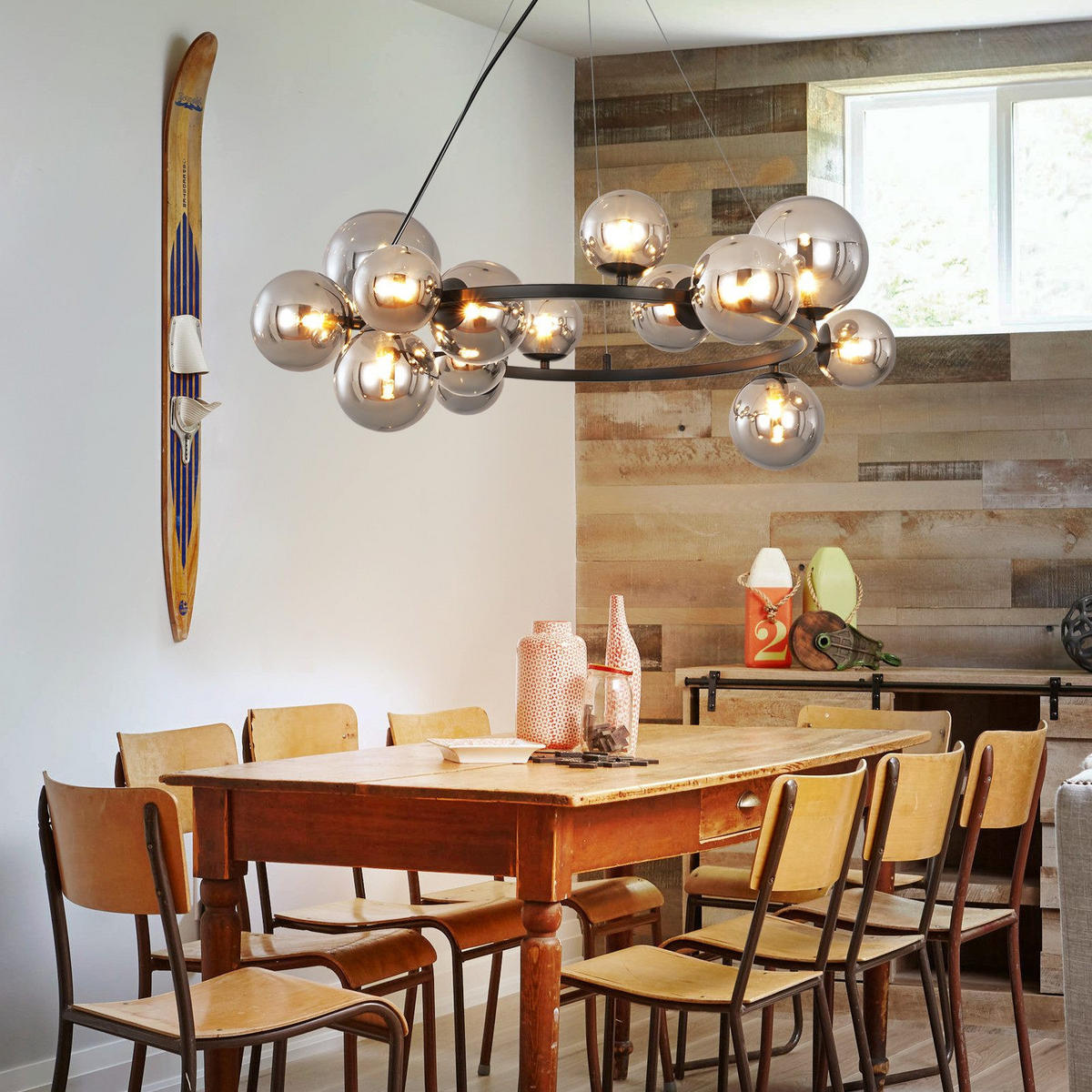 PENDELLEUCHTE Lily 80/80/180 cm - Schwarz, Metall (80/80/180cm) - ZMH