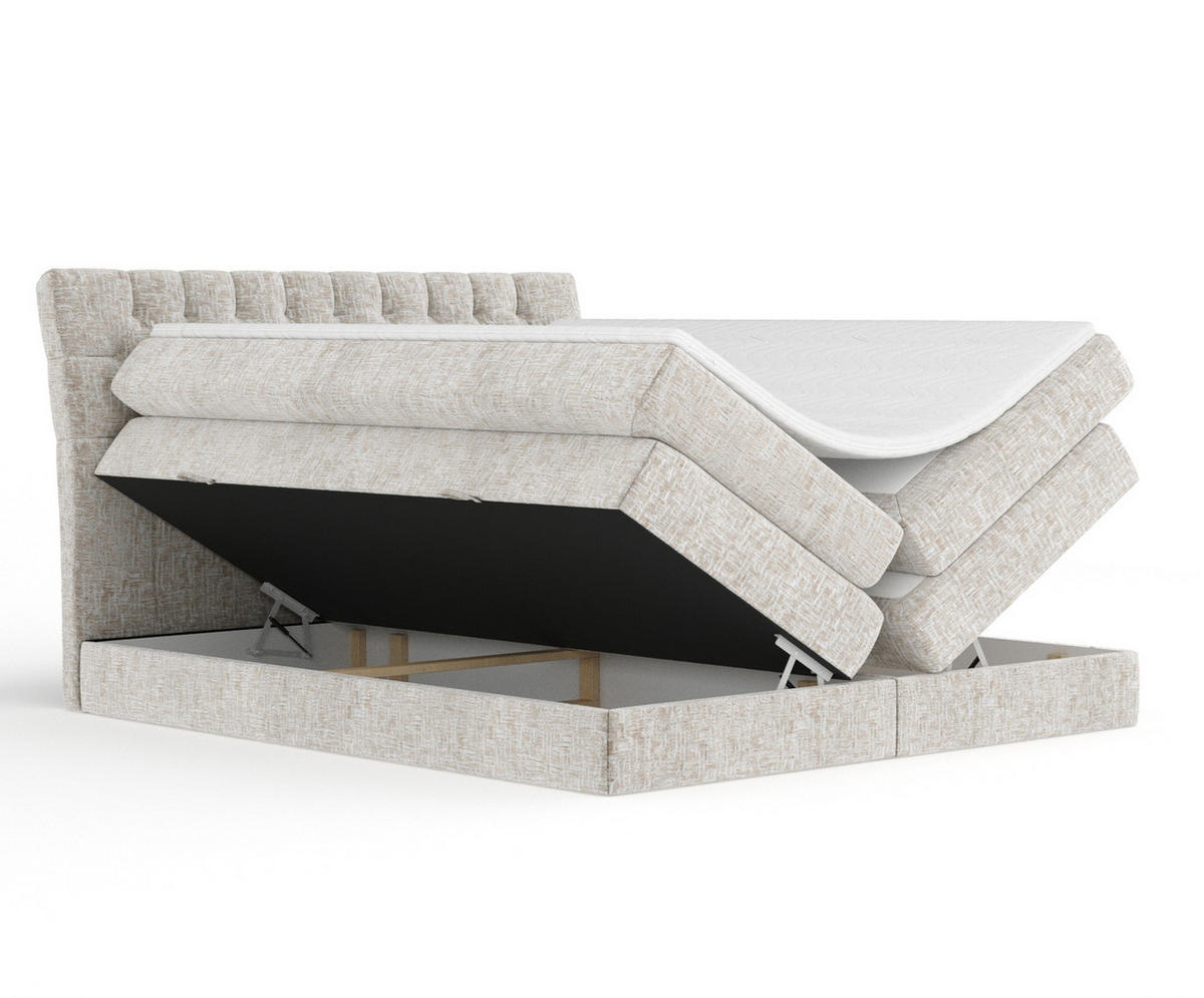 BOXSPRINGBETT Seraphine Beige 140/200 cm - Beige/Schwarz, Holz/Holzwerkstoff (140/200cm) - Maison de Reve