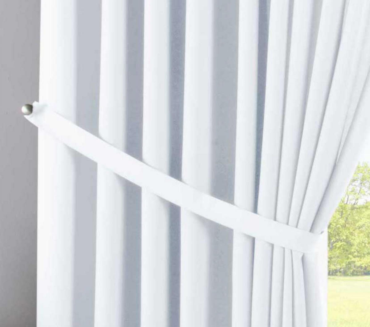 SCHLAUFENGARDINE »Palermo« HxB 250x300 cm Weiß - Weiß, Textil (300/250cm) - Gardinenbox