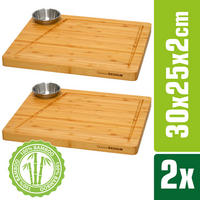 STEAKBRETT 25/30/2 cm, Bambus - Beige, Holz (25/30cm) - Dunedesign