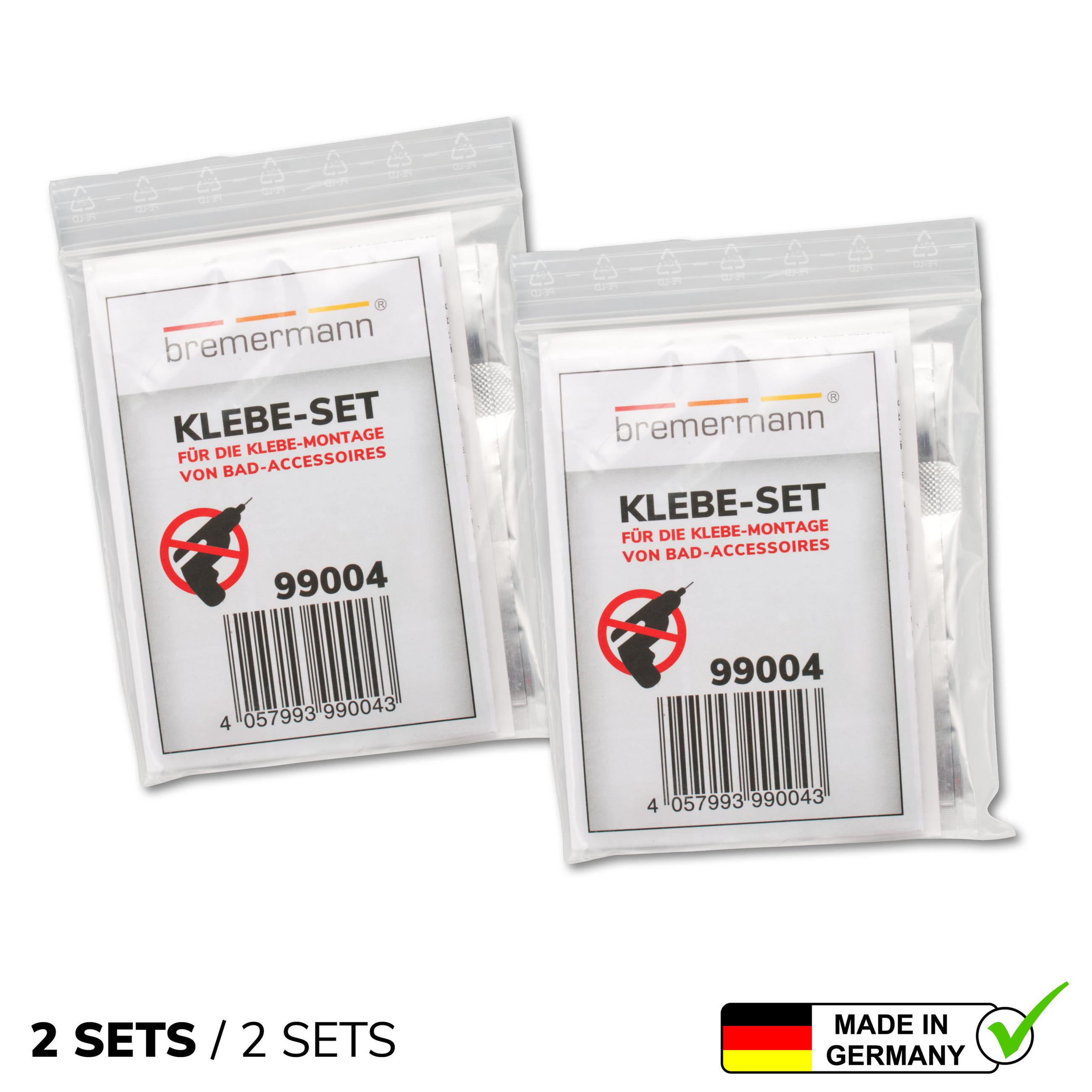 bremermann Klebe-Set Grau 3.9x5x0.8 cm