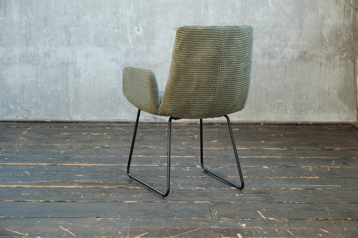STUHL NEW CHARME Grün Cord - Grün, Textil (59/87/66cm) - KAWOLA