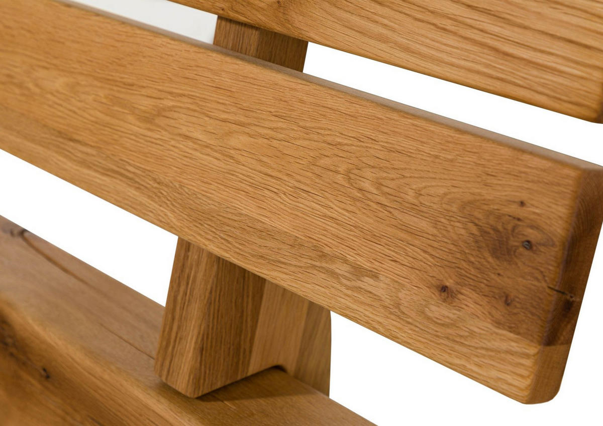 BALKENBETT Wildeiche 160x200x85 natur geölt KRAKAU #202 - Braun, Holz (160/200cm) - Massivmoebel24