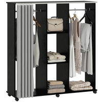 KLEIDERSCHRANK DE-17206 Schwarz - Schwarz, Holzwerkstoff (40/128/120cm) - ComfortXL
